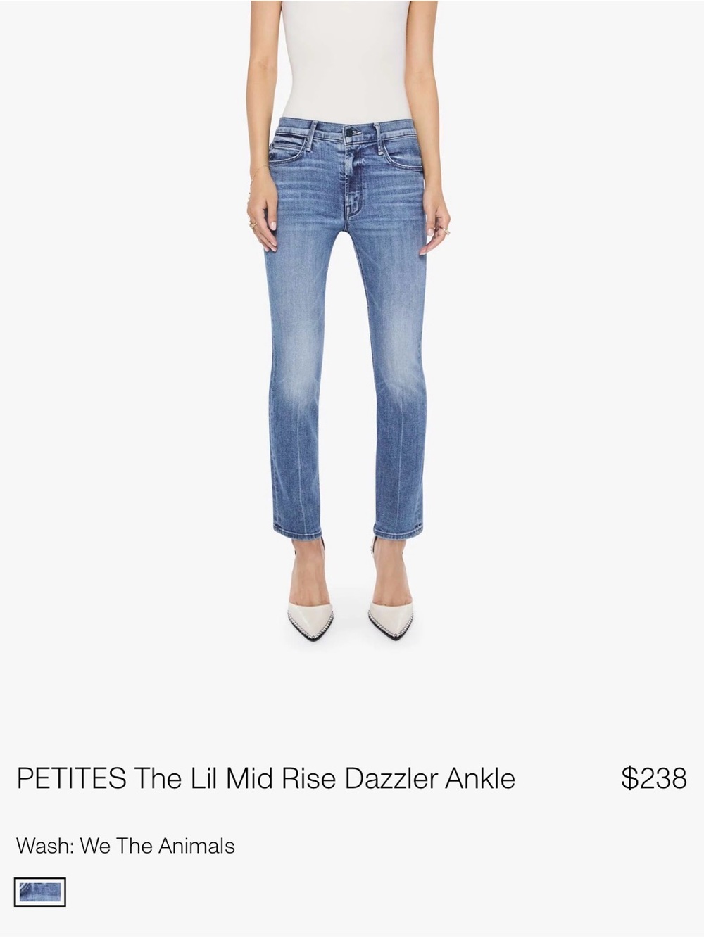 Mother Lil Mid Rise Dazzler size 28